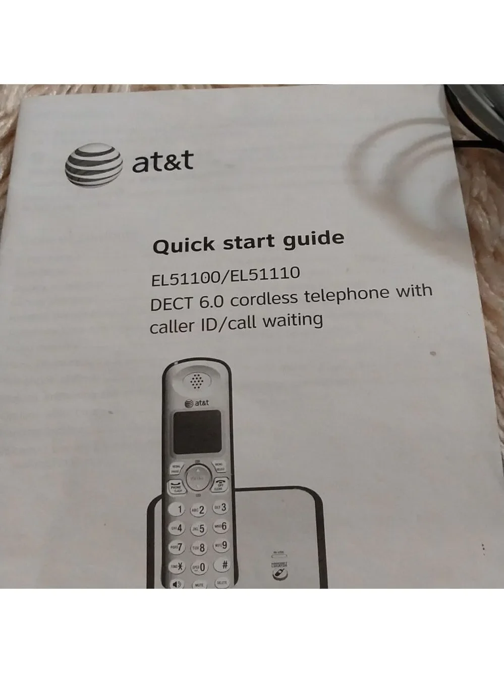 AT&T Cordless Telephone #EL51110 Dect 6.0 Digital5.02 - Picture 2 of 10